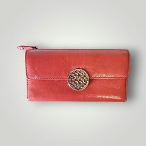 Coach Coral Wallet with Silver Accent